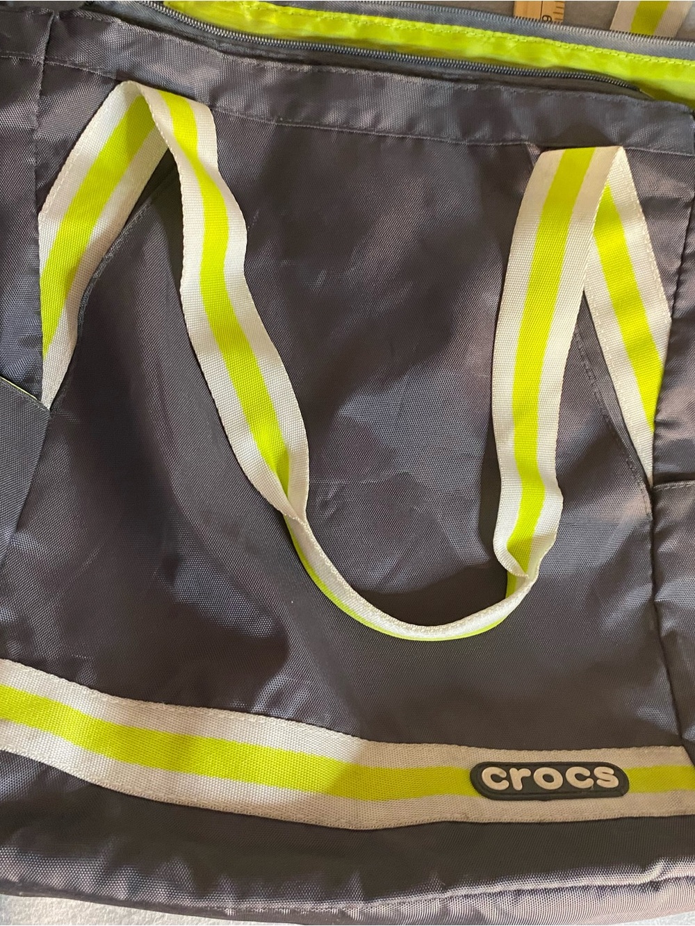 CROCS Gray and Neon Yellow Men’s Duffel Tote